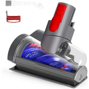 Mini Motorized Tool Brush Head Compatible with Dyson V7 V8 Cyclone V10 V11 V15, Anti-Tangle Attachment Replacement Head Suitable for Long Hair and Pet Hair