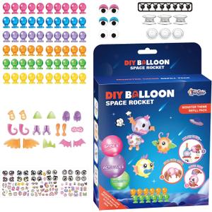 DIY Balloon Craft Kit Refill Pack - 194 Pcs Replacement Accessories for Sticky Balloon Toys, Creative Arts & Crafts Supplies for Kids 3+