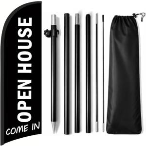 Open House Feather Flag for Business, 8.2FT Outdoor Advertising Swooper Banner with Pole and Ground Stake Tear-Resistant Polyester Sign for Shops & Events