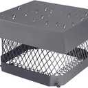 9"x9" Chimney Cap Chimney Cover, Fireplace Chimney Cap for Outside, Chimney Flue Cover Chimney Rain Cap Roof Rain Guard on Existing Flue Tile, Galvanized Steel Chimney Vent Cap W/Screen Hood Plate