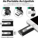 FileNest 4-in-1 USB Flash Drive for iPhone iPad, High Speed Photo Stick External Memory Storage, Thumb Drive Backup USB Memory Stick for Photos and Videos, Compatible with Android PC (Pink, 256GB)