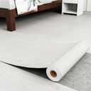 Homease Wood Grain Vinyl Flooring Roll 15.7" x 118" White Peel & Stick Waterproof Floor Tiles, Extra Durable Wear-Resistant Surface for Kitchen Bathroom Rental, Easy DIY Floor Covering