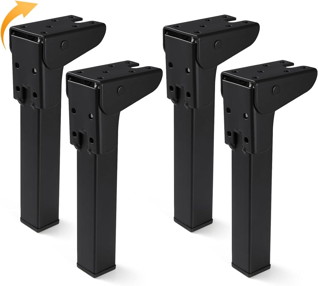 4 Pcs Self Locking Folding Table Legs, 6", 8", 10", 12" Foldable Table Legs for Camping Tables Furniture DIY (5.9 inches / 15 cm)
