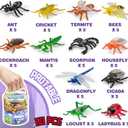 60 Piece Mini Insect Toys with Gift Box, Plastic Bug Figure for Kids, Fake Bug Theme Party Decoration, School Project Sensory Bins, Classroom Reward, Halloween Goody Bag Filler Gift, Cupcake Topper