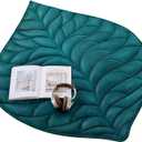 Weighted Lap Blanket 5 lbs 41"x53", Luxury Soft Small Weighted Lap Pad for Adults,Portable Travel Leaf Weighted Throw Blanket for Relaxation, All-Season Use and Machine Washable Light Green