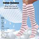 Cotton Compression Socks for Women&Men 15-20mmHg Knee High Cute Support Sock for Nurses, Pregnant Women, Travel