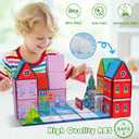 Magnetic Tiles for Kids, Fairytale Town Road Set, Magnetic Blocks Magnet Building Toys for 3-5 4-8 Years Old Boys Girls, Expansion Themed Magnet Educational STEM Creativity Toys 3+ Toddlers Xmas Gifts