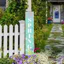 Spring Porch Sign Watercolor Flowers Hello Spring Front Door Hanging Decorations Indoor Outdoor Wooden Vertical Standing Welcome Sign For Home Yard Season Decor 47 x 7.8 inch