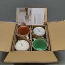 17 OZ Coffee Mugs Set of 4, Ceramic Modern Coffee Mugs Set with handle for Tea/Latte/Milk/Cocoa. (colorful-plus)