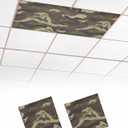 2x 2 Pack Fluorescent Light Cover for Classroom Ceiling Light, Military Camouflage Magnetic Light Cover Filters, Army Soldiers Green Light Covers for Office School Home Drop Lamp Ceiling Decor 4x2 Feet
