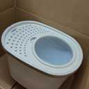 IRIS USA Cat Litter Box Large Top Entry with Lid Enclosed Covered Hooded Design Litter Catching Scatter Shield Pan Dog Proof Pet Proof Scoop Included Odor Control for Indoor Cats Kittens White/Beige