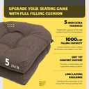 Outdoor Chair Cushions, Outdoor Cushions, Patio Chair Cushions, Indoor Full-Length Ties for Non-Slip Support, Premium Comfortable Thick Fiber, Set of 2 (Brown, 19 x19 Inch)