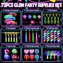4 x 73PCS Glow in the Dark Party Supplies for Kids Adults, Light Up Party Favors with Glow Glasses, Spinner Bracelets, Slingshot, Bulk Glow Party Favors for Kids Halloween, Neon Party Supplies Accessories