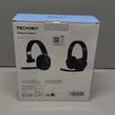 TECKNET Bluetooth Trucker Headset, Single and Dual Ear Wireless Headset with Mic for Work Noise Cancelling, 50Hrs 3 EQ Music Modes Trucker Bluetooth Headphones for PC, Drivers, Office, Call Center