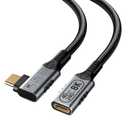 right angle type c extension 3.3FT/1M for Thunderbolt 4 Extension Cable high Speed 40Gbps Data Transfer, 8k/4k@60hz video,240w Fast Charging,male to female usb-c high speed 90 degree extension cable.