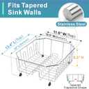 GSlife Small in Sink Dish Drying Rack - Stainless Steel Compact Dish Drainer for RV Kitchen Apartment Sink, Rust Resistant Inside Sink Rack, 12 Person Households, 11.6" W x 13.4" L, Silver