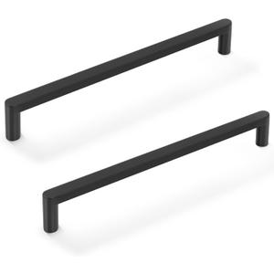 Matte Black Zinc Alloy Solid Cabinet Pulls 6-1/4 Inch(160mm) Hole Center,Heavy Duty Drawer Handles Cabinet Hardware for Bedroom,Dresser,Kitchen 6 Pack 8521