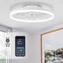 STERREN Ceiling Fans with Lights, 20" White Low Profile Ceiling Fan
Remote and APP Control, Flush Mount Fan Lights, Modern Bladeless Ceiling Fixtures for Living Room,Bedroom, Small Room
