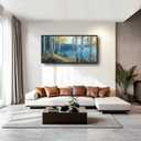 Large Birch Tree Wall Art for Living Room, Forest Lake Canvas Oversized Wall Decor, Nature Landscape Framed Pictures Painting Print Artwork for Bedroom Office 60" L x 30" W