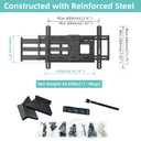 HCMOUNTING 43 Long Arm TV Wall Mount for Most 42-80 Inch TVs, Extra Long Extension Full Motion Articulating Dual Arms TV Bracket with Tilt, Swivel, Holds up to 110 lbs, Max VESA 600x400mm
