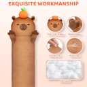 Mewaii Long Capybara Body Pillow Plush 5 Sizes, 120% Extra Filling Giant Plushness Kids Body Pillow, Kawaii Cute Capybara Capibara Stuffed Animals Plushies, Big Long Body Pillow Gift for Girls 20