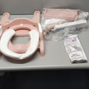 Potty Training Seat, Upgrade 2 in 1 Potty Training Toilet for Toddler, Toddler Toilet Seat for Boys Girls with Support Bar, Anti-Slip Pad and Step Stool (Pink)