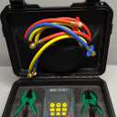 BELEY Digital Manifold HVAC Gauge Set,93 Refrigerants Dual Pressure&Temp Test with Temperature Clips and Hoses Vacuum AC Gauges for R1234YF R134A R404A R410A R32 R744CO