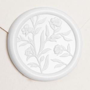 UNIQOOO Wax Seal Stickers - 3D Flower Wedding Invitation Envelope Seal Stickers, 50 Pcs Self- Adhesive Snow White Stickers, Perfect for Invitation, Christmas, Gift Wrapping