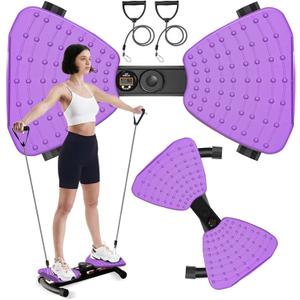(440 lbs Weight Capacity) Waist Twister, Waist Twister Machine Exercise Fitness Tool, Twist Machine for Slim Waist and Core, with Smart LED Digital Display, 20dB Ultra-Quiet for Women Men (Purple)