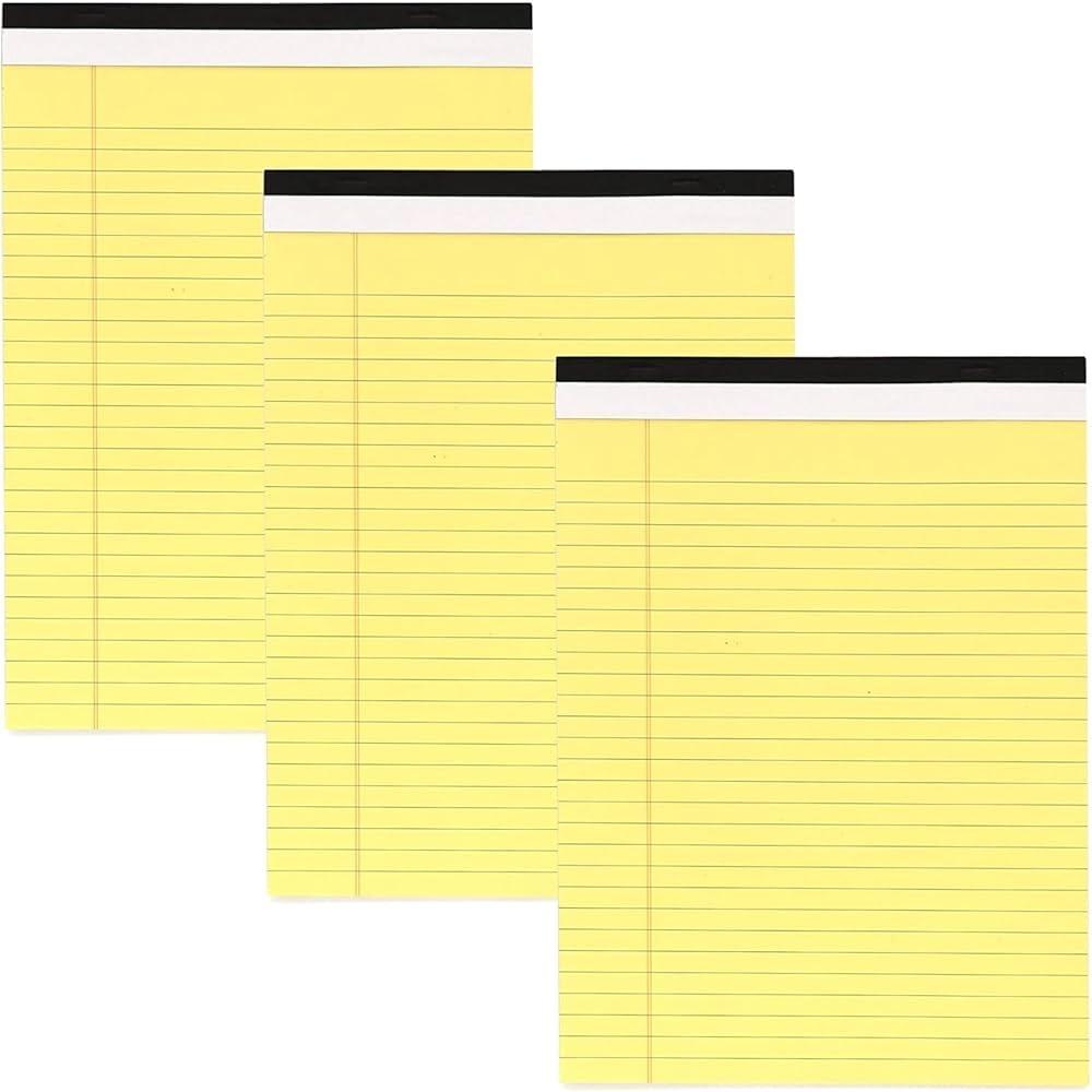 Canary Yellow Micro Perforated Edge Legal Ruled Universal 50 Sheets Letter Size Writing Pad
Pack Of 5