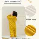 Newborn Baby Fleece Jumpsuit Girls Boys Winter Hooded Coverall Romper Cute Baby Snowsuit Clothes (Yellow), Size 3-6M