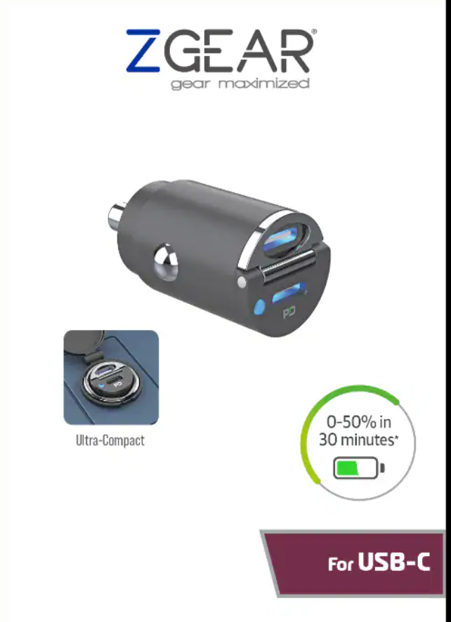 ZGear® 45 Watt Dual USB C Car Charger