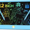 Hockvill LCD Writing Tablet for Kids 12 Inch, Toys for Boys Girls Drawing Pad for 3 4 5 6 7 Year Old Kids Toys, Toddler Erasable Doodle Board Travel Essentials, Childrens Day Gift for Kids - Blue