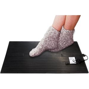 Cozy Products Electric Foot Warmer, Large and Portable Heated Rubber Mat, Personal Space Heater for Home, Office, Garage, and Car, 120 Watts, 8 lbs, 22.95" x 13.97" x 0.70"