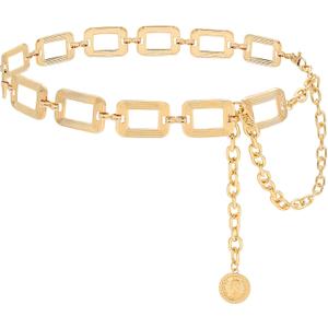 Women's Chain Belt Metal Waist Belt Chunky Belly Link Belt (XL: 59 in/150 cm) Women's Chain Belt Metal Waist Belt Chunky Belly Link Belt (XL: 59 in/150 cm)