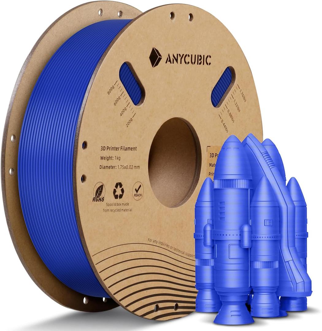 ANYCUBIC PLA Plus (PLA+), RFID 3D Printer Filament 1.75mm, High Toughness 3D Printing Filament, Dimensional Accuracy +/- 0.02mm, Print with Most FDM 3D Printers, 1KG Spool, Dazzling Blue