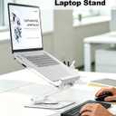 Acrylic Book Stand for Reading, Adjustable Book Holder with 360 Rotating Base & Elastic Page Clips, Foldable Desktop Riser Stand for Cookbook,Laptop,Tablet,Music Scores,Recipe,Textbook (White, 11.8")