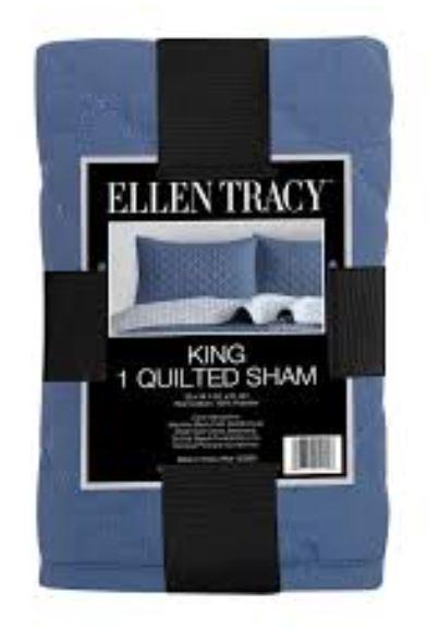 Ellen Tracy™ Quilted Sham 100% Polyester King Denim, King