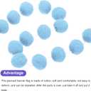 MECCANIXITY 2Pcs Felt Ball Garland Light Blue Pom Pom Garland Handing Balls 6.6 Feet Long 30 Balls Party Banner Decor for Christmas Birthday Party Decoration