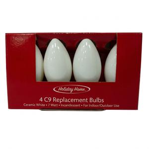 2 x Holiday Home 4 C9 Replacement Bulbs Ceramic White 7 Watt Incandescent
