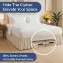Bedskirt Queen Size Ruffle - 18 inch Drop Dust Ruffle Bed Skirt with Platform - Ultra-Soft, Easy Fit, Premium Hotel Quality - Wrinkle, Fade & Shrink Resistant - for Women, Men, Kids and Teens - Wheat