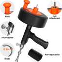 Drain Auger, 25FT Snake Drain Hair Removal Tool, Drill Powered and Manual Drain Cleaner Tool with Drill Adapter & Gloves, for Bathroom Sink, Shower Drain, Tub, Kitchen Sink, Household Plumbing