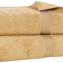 Madison Egyptian Cotton Bath Towels, Towel Set for Bathroom, Shower, Hotel, Plush, 800 GSM, Highly Absorbent and Ultra-Soft Towels, Bath Essentials, Towels, Set of 2, Gold, 34×68