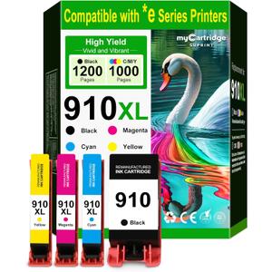 910XL Ink Cartridges for HP Printers Replacement for HP 910 Ink HP 910XL Ink Cartridges Combo Pack for HP 910 Work with OfficeJet Pro 8015e 8025e 8020e 8015 8020 8028e 8035e 8010e Printer(4 Pack)