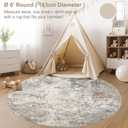 UERMEI 6ft Round Area Rug Living Room Rugs - 6x6 Washable Neutral Modern Abstract Soft Thin Rug Indoor Floor No Slip Rug Carpet for Bedroom Under Dining Table Home Office Decor - Brown Grey