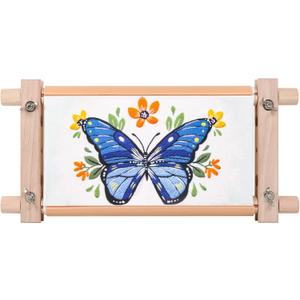 Embroidery Tapestry Scroll Frame, Mini Cross Stitch Frame, Scroll Embroidery&Quilting Holder for Cross Stitch, Needlepoint, and Sewing Projects (12.6inch x 9inch) (wood)