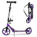 Kick Scooter for Ages 6+, Kids, Teens & Adults. Foldable Lightweight Scooter with 8 Inch Big Wheels, Cup Holder, Carry Strap, Max Load 240 LBS, 3 Adjustable Levels, Gift for Childs, Purple