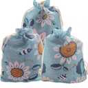 Sunflower Gift Treat Bags Drawstring Gift Bag Autumn Sun Flower Favor Goodies Bag for Birthday Party Sunflower,Summer Party Decorations