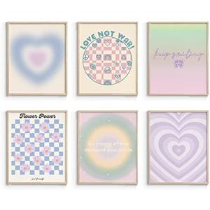 InSimSea Pastel Art Posters for Room Aesthetic Wall Decor, 11x14in Purple Preppy Aesthetic Wall Art for Living Room Bedroom, Bathroom Decor Wall Art (UNFRAMED)
