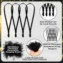2 x JUNEBRUSHS 300Pcs Christmas Ornament Ribbon Hangers, Hand Tied String Ties Ornament Loops Thin Ribbon for Ornaments Christmas Tree Hanging Decoration Black